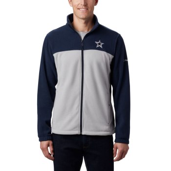 Pánské Bundy Columbia Flanker III Full Zip Fleece - Dallas Cowboys Tmavě Blankyt Šedé OQNMBP374